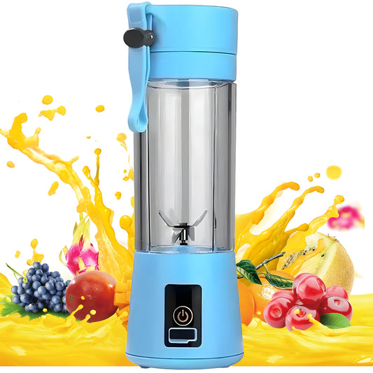 Juguera Licuadora 380ml Portátil USB Recargable Celeste