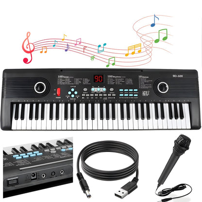 Teclado piano electrónico 61 teclas con micrófono