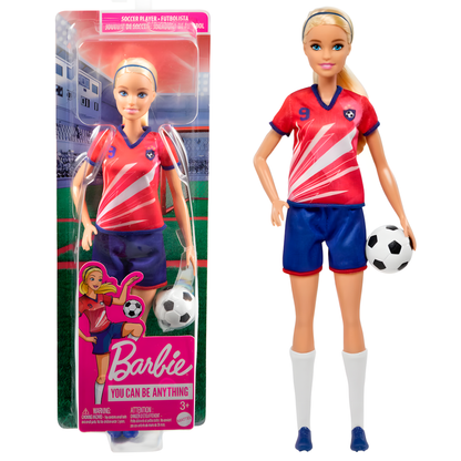 Muñeca Barbie Profesiones Jugadora De Fútbol Roja