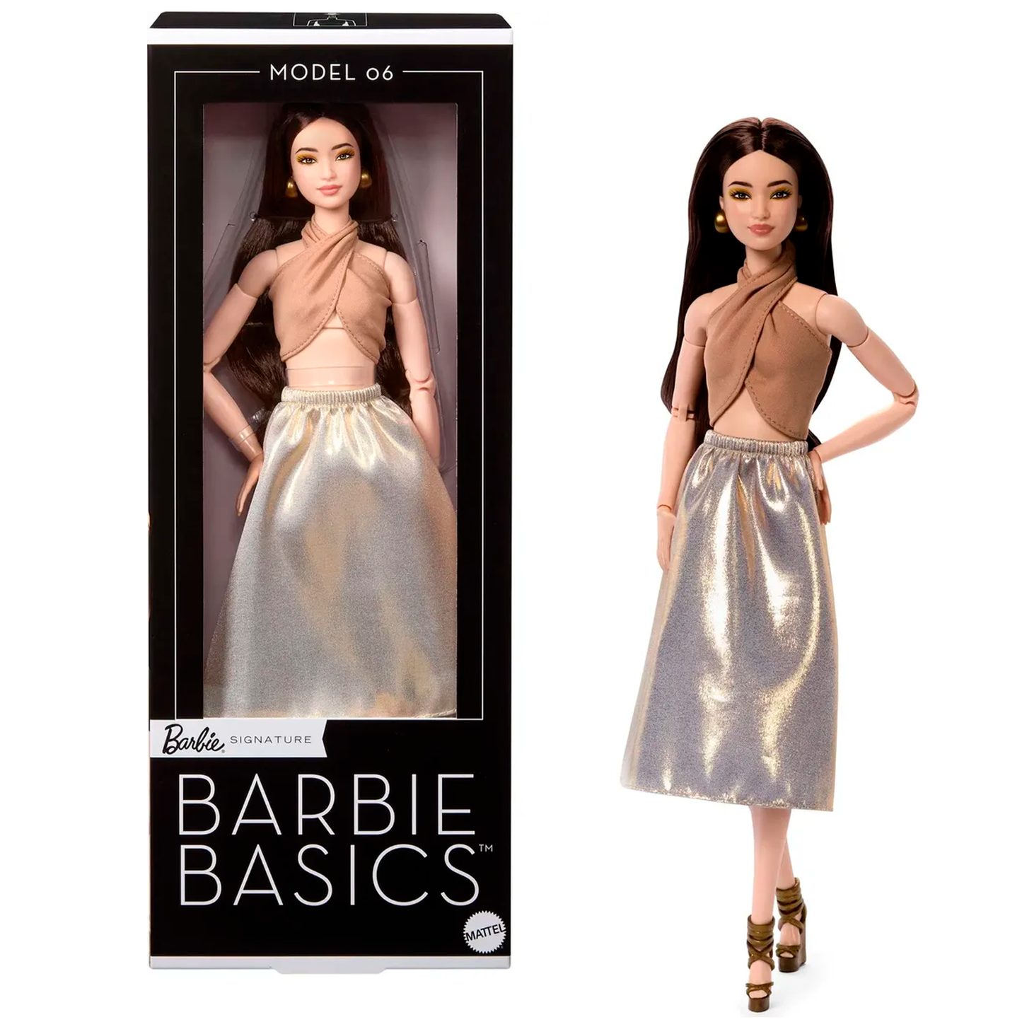 Muñeca Barbie Basics Collector 06 Cabello Castaño