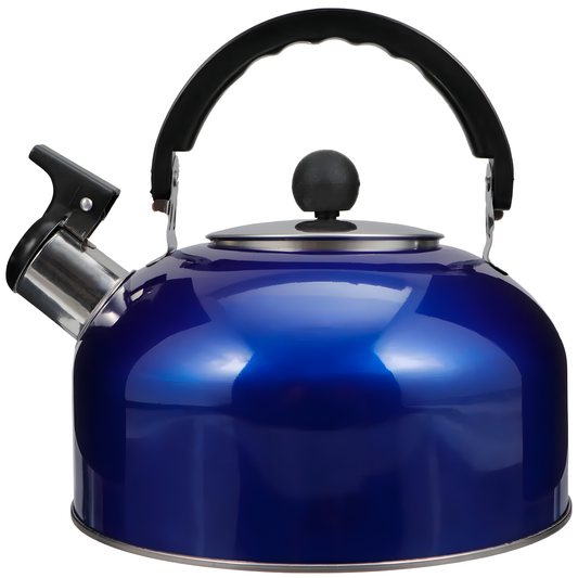Tetera Acero Inox 1.8L Silbato Abre Fácil Cocina Azul