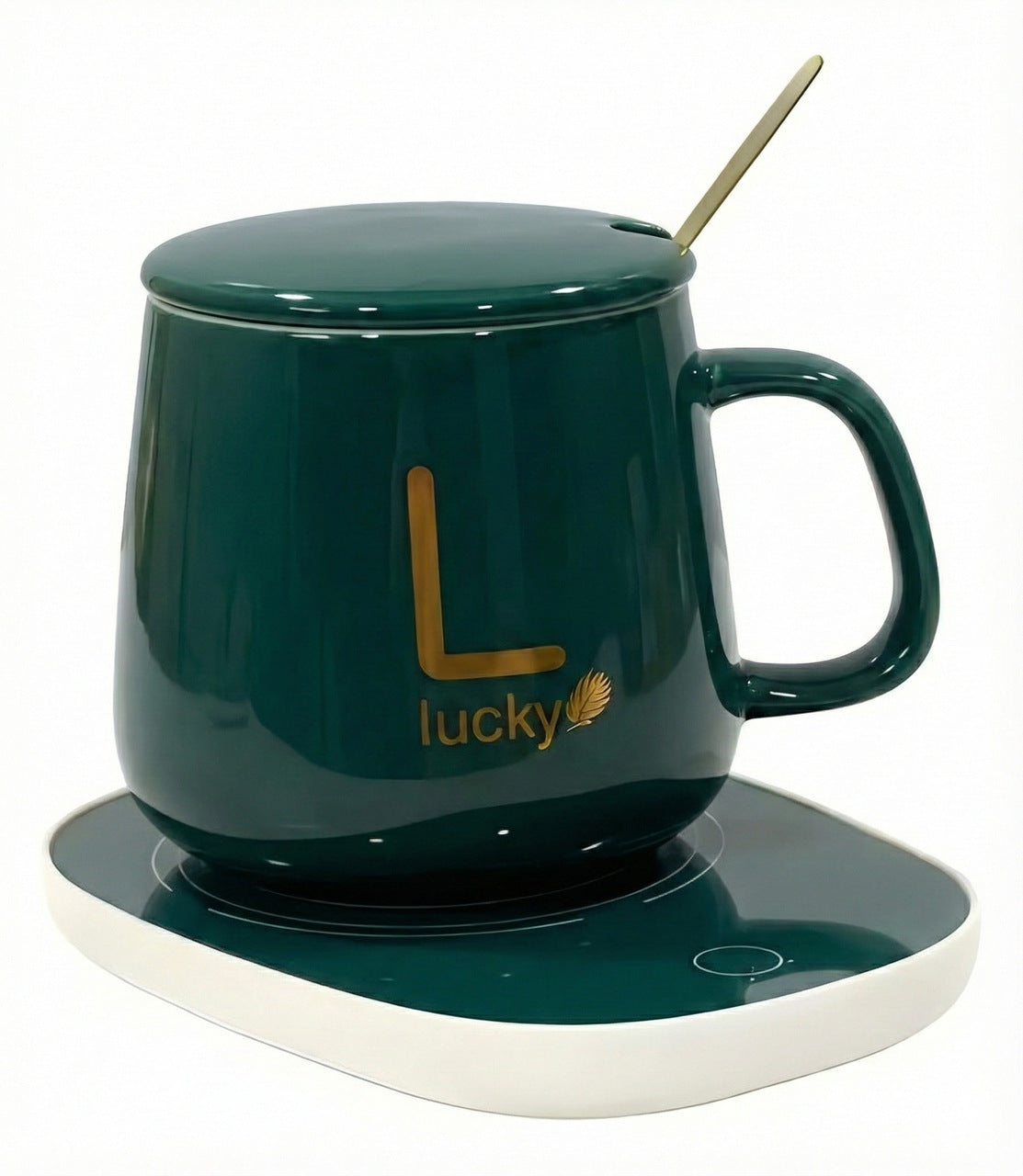 Taza C/ Calentador Eléctrico + Cuchara y Caja Verde