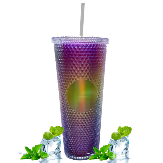Vaso Tipo Starbucks Brillante Glitter 710ml. Bombilla
