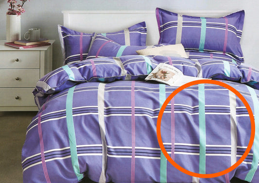Juego Sábanas 2 Plazas Algodón Con Diseño Morado