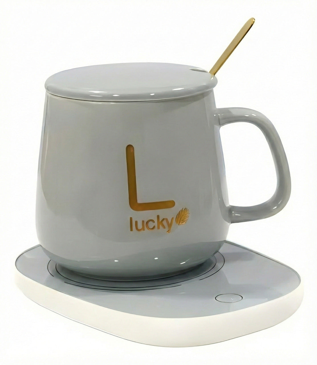 Taza C/ Calentador Eléctrico + Cuchara y Caja Blanca