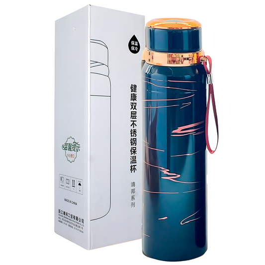 Termo Botella 800ml Acero Inox. Frío/Calor Azul
