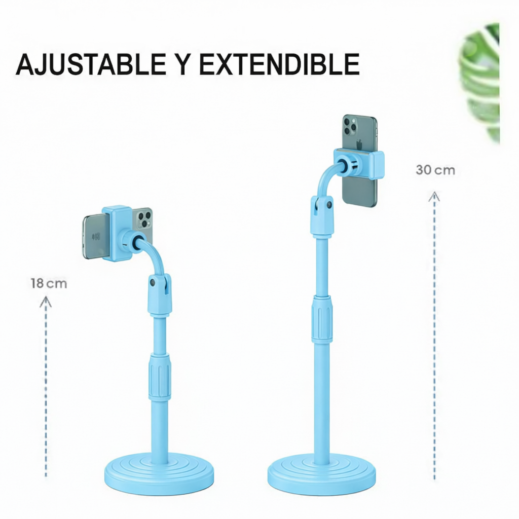 Soporte Celular Escritorio Expandible Ajustable Mesa Celeste