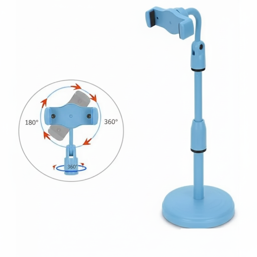 Soporte Celular Escritorio Expandible Ajustable Mesa Celeste