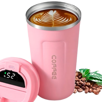 Vaso Térmico Digital 380ml Acero Inox. Rosado