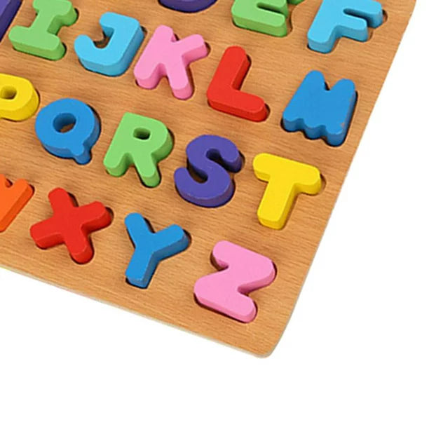 Juego Puzzles Tabla Encaje Rompecabeza Didáctico Letras abecedario de Madera Bebes Niños 30x23 Cm