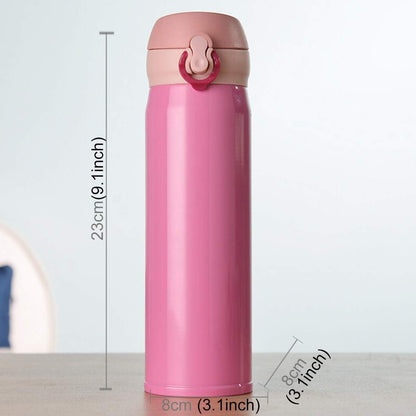 Termo Acero Inox 500ml. Frío/Calor Portátil Rosado