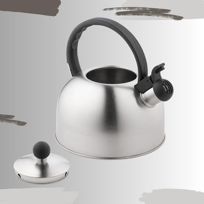 Tetera Acero Inox 1.8L Silbato Abre Fácil Cocina Plata