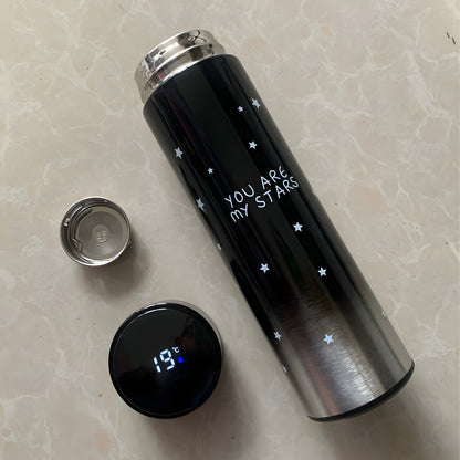 Termo Acero 500ml C/ Pantalla Led Frío/Calor Negro