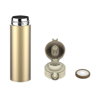 Termo Acero Inox 500ml. Frío/Calor Portátil Oro