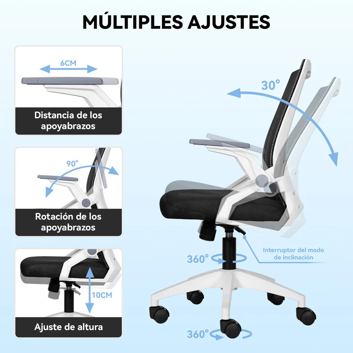 Silla Ergonómica Escritorio Oficina Soporte Lumbar Biónico