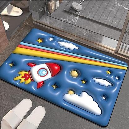 Alfombra visual 3D Antideslizante Pisa Pie Engomada Impermeable lavable