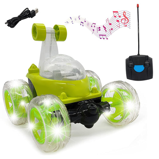 Auto Loco RC Stunt Car 360° | Luces Sonido Recargable