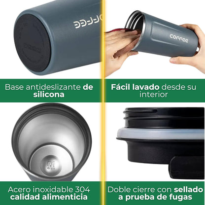 Vaso Térmico Digital 380ml Acero Inox. Negro