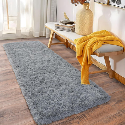 Alfombra Peludita Pasillera 50x200cm Decorativa Gris Clara