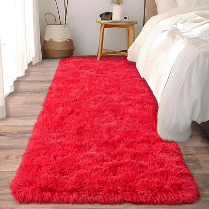 Alfombra Peludita Pasillera 50x200cm Decorativa Roja