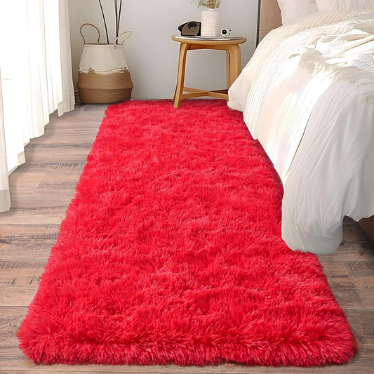 Alfombra Peludita Pasillera 50x200cm Decorativa Roja
