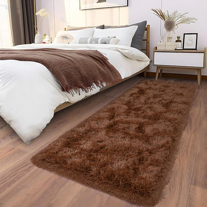 Alfombra Peludita Pasillera 50x200cm Decorativa Cafe