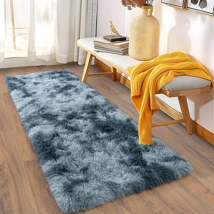 Alfombra Peludita Pasillera 50x200cm Decorativa Gris Oscura