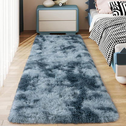 Alfombra Peludita Pasillera 50x200cm Decorativa Gris Oscura
