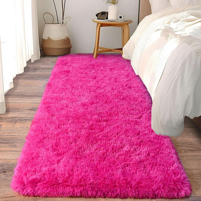Alfombra Peludita Pasillera 50x200cm Decorativa Rosada
