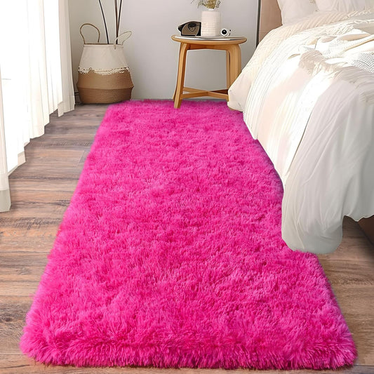 Alfombra Peludita Pasillera 50x200cm Decorativa Rosada