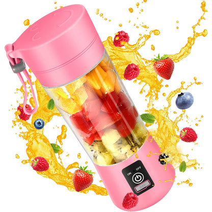 Juguera Licuadora 380ml Portátil USB Recargable Rosado