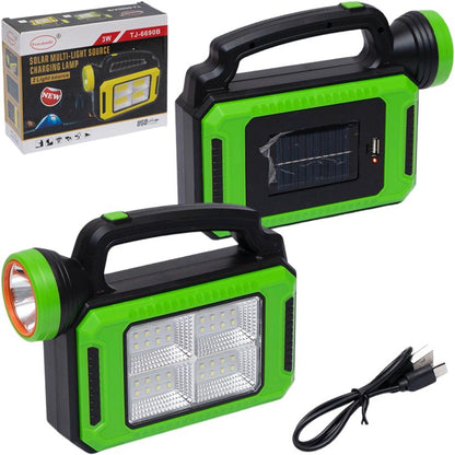 Lámpara Linterna Solar USB Recargable Power Bank Verde