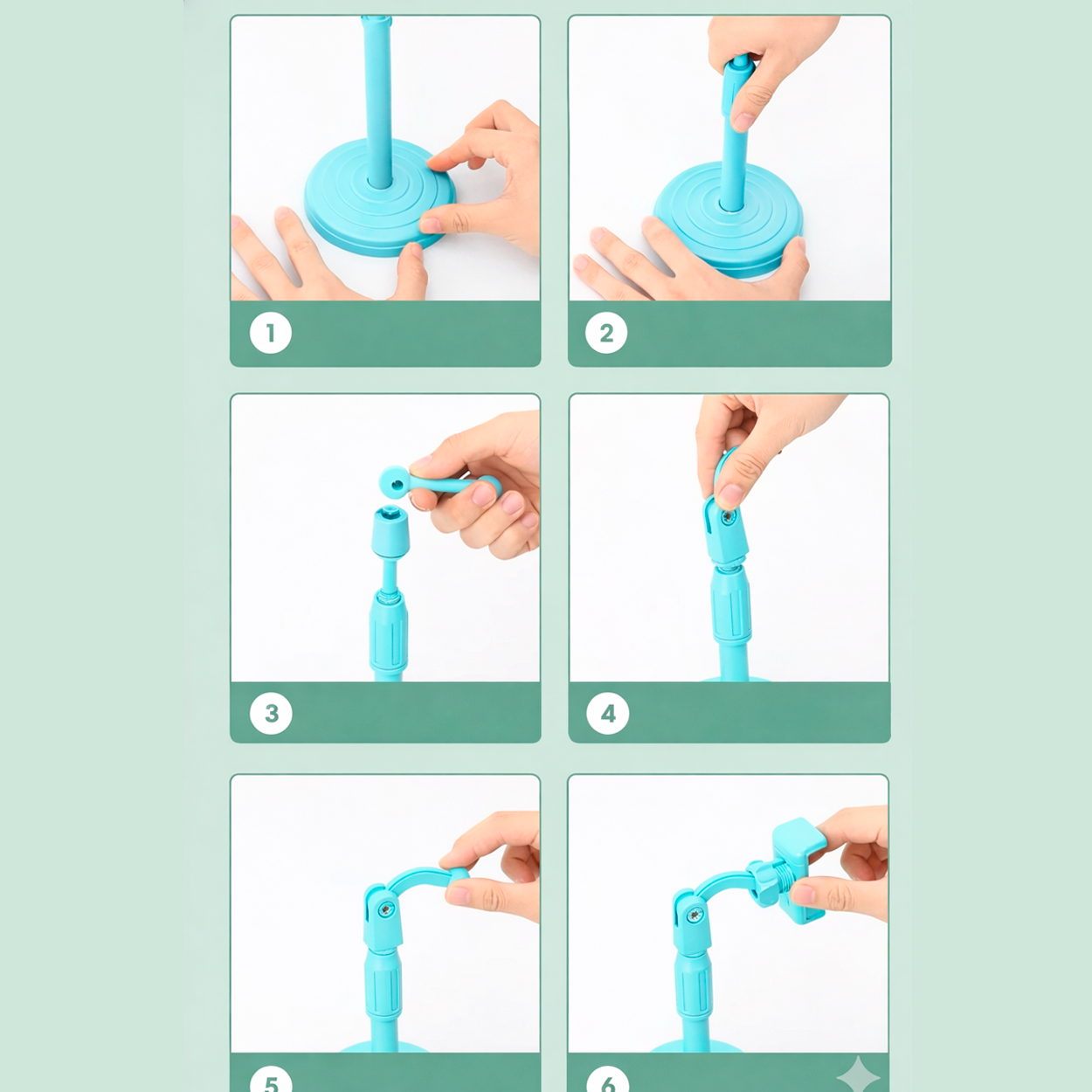 Soporte Celular Escritorio Expandible Ajustable Mesa Celeste