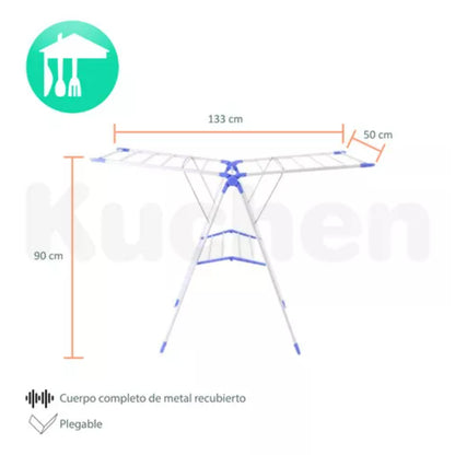 Tendedero De Ropa Plegable Rack 2 Niveles Útil Pequeño Espacio