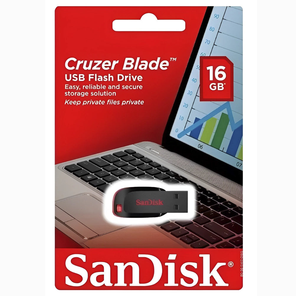 Pendrive SanDisk Cruzer Blade 16 GB negro y rojo