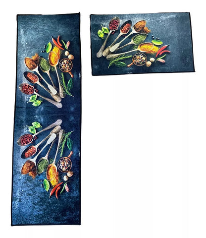 Set 2 Alfombras L Cocina Antideslizante Piso Entrada Baño Varios diseños