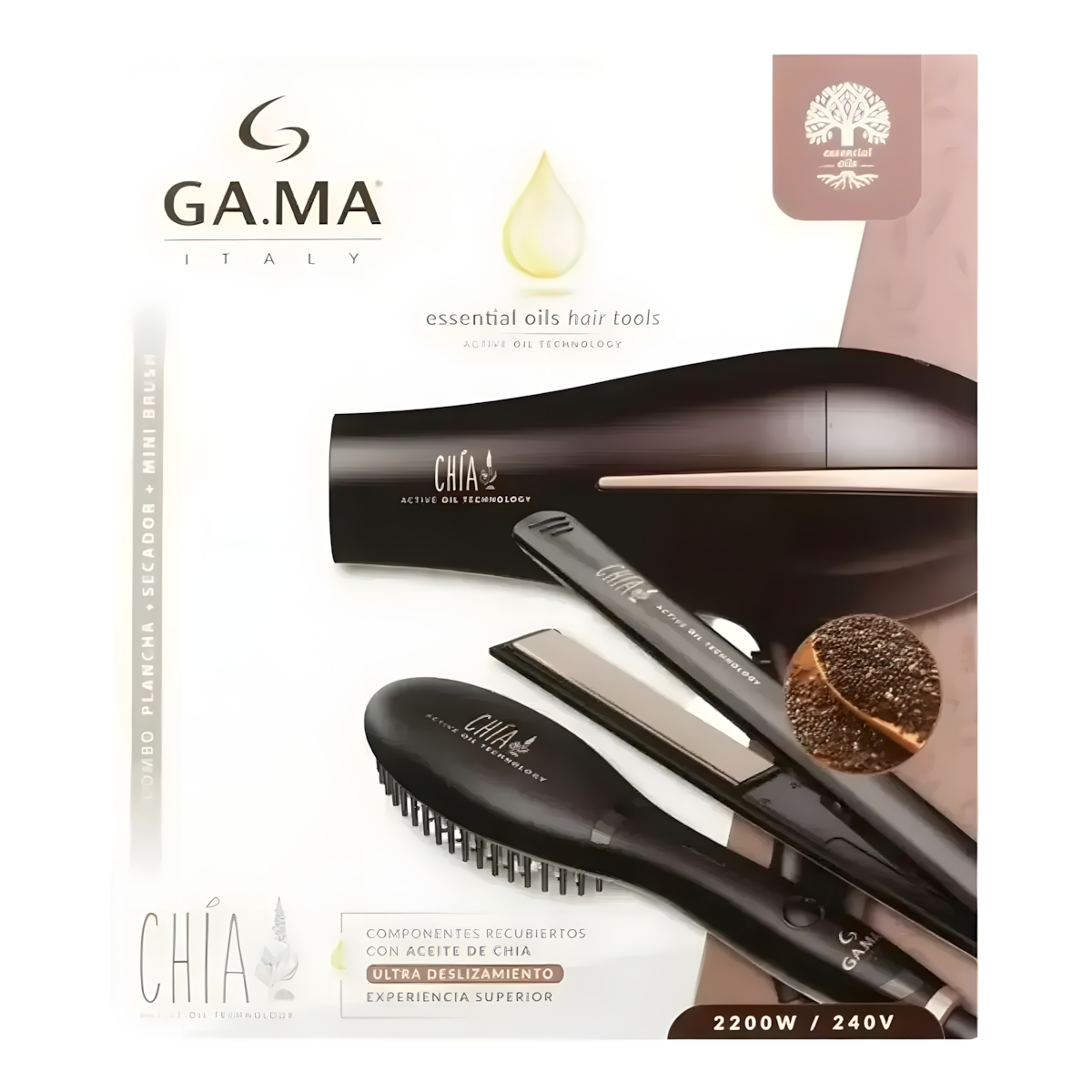 Pack Set Gama Elegance Alisador + Secador Bora + Cepillo Innova Mini