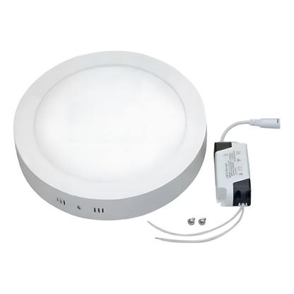 Plafón Panel Foco LED 24W Redondo Sobrepuesto | Blanco Frío