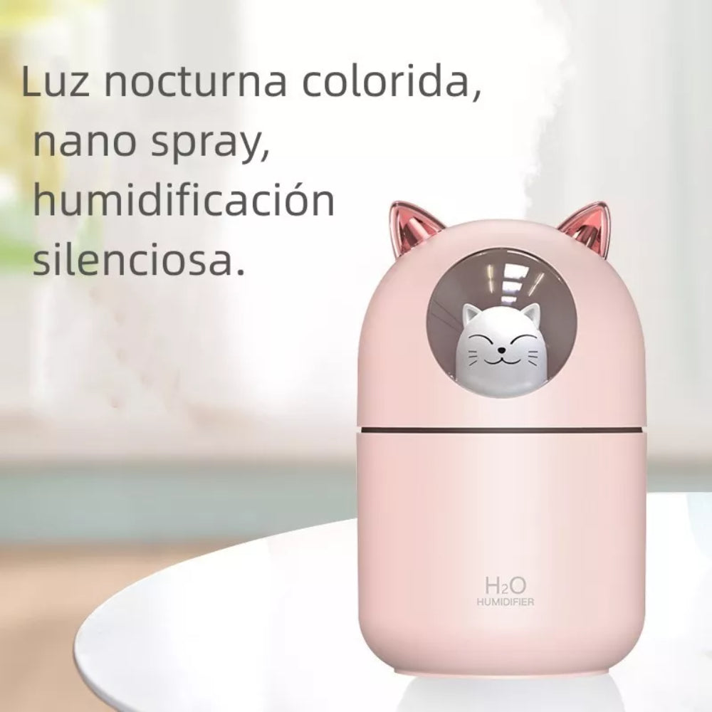 Humidificador Aire Purificador Difusor Gato Encantador H2o