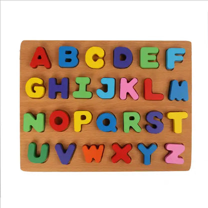 Juego Puzzles Tabla Encaje Rompecabeza Didáctico Letras abecedario de Madera Bebes Niños 30x23 Cm