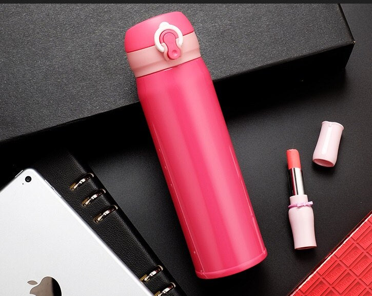 Termo Acero Inox 500ml. Frío/Calor Portátil Rosado | Netzo Chile