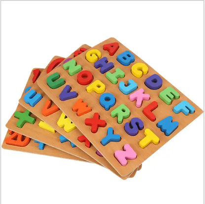 Juego Puzzles Tabla Encaje Rompecabeza Didáctico Letras abecedario de Madera Bebes Niños 30x23 Cm