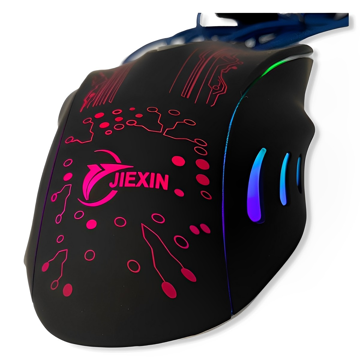 Mouse Gamer Jiexin X14 LED 6000 DPI Ergonómico PC | Netzo Chile