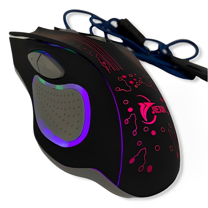 Mouse Gamer  Optico Led Jiexin X14 de 6 Botones 6.000 dpi  Retroiluminado 3.0 Ergonomico  PC Notebook