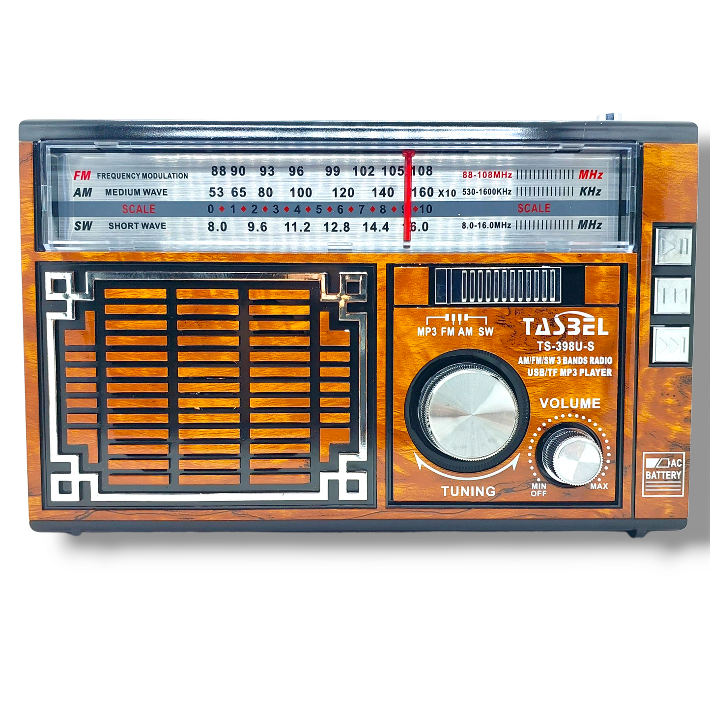 Radio Retro Dial Recargable Am/fm/sw Mp3 Microsd Solar con Linterna