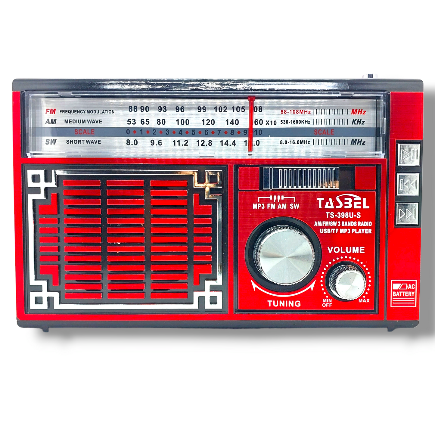 Radio Retro Dial Recargable Am/fm/sw Mp3 Microsd Solar con Linterna