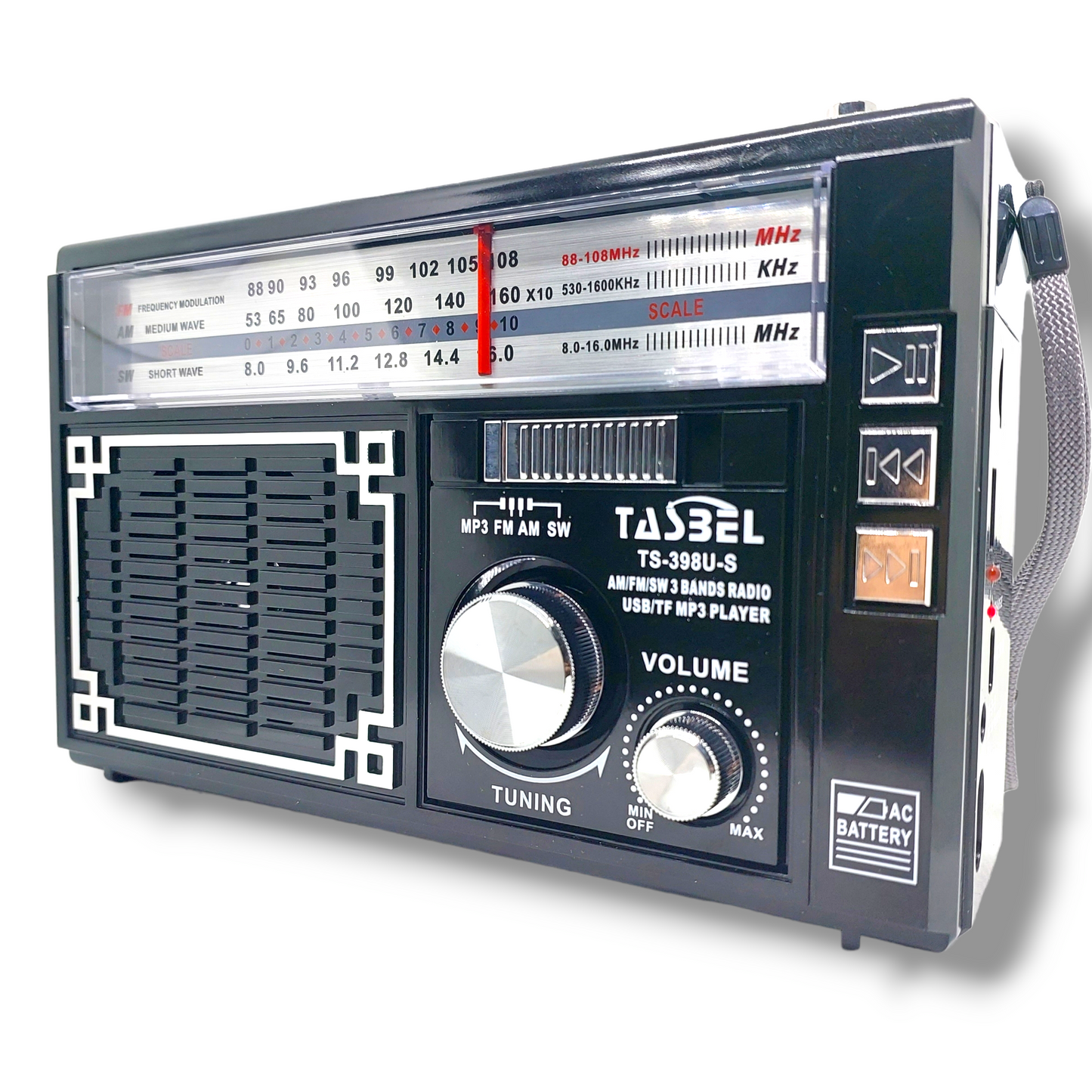 Radio Retro Dial Recargable Am/fm/sw Mp3 Microsd Solar con Linterna