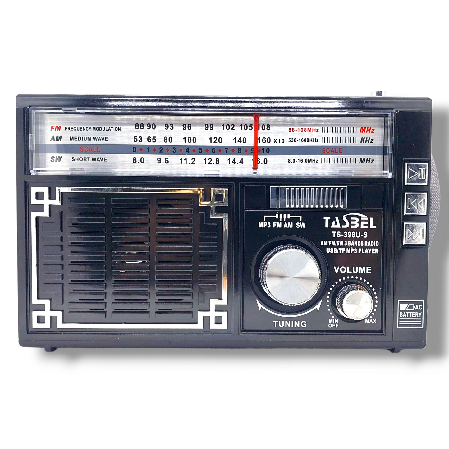 Radio Retro Dial Recargable Am/fm/sw Mp3 Microsd Solar con Linterna