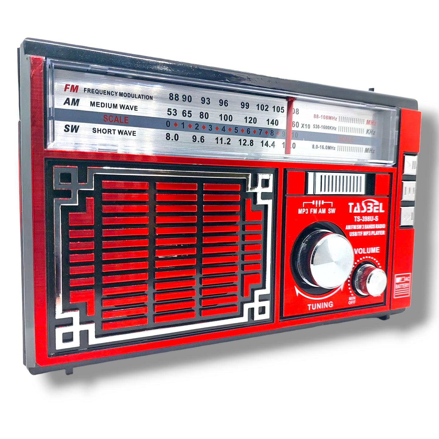 Radio Retro Dial Recargable Am/fm/sw Mp3 Microsd Solar con Linterna