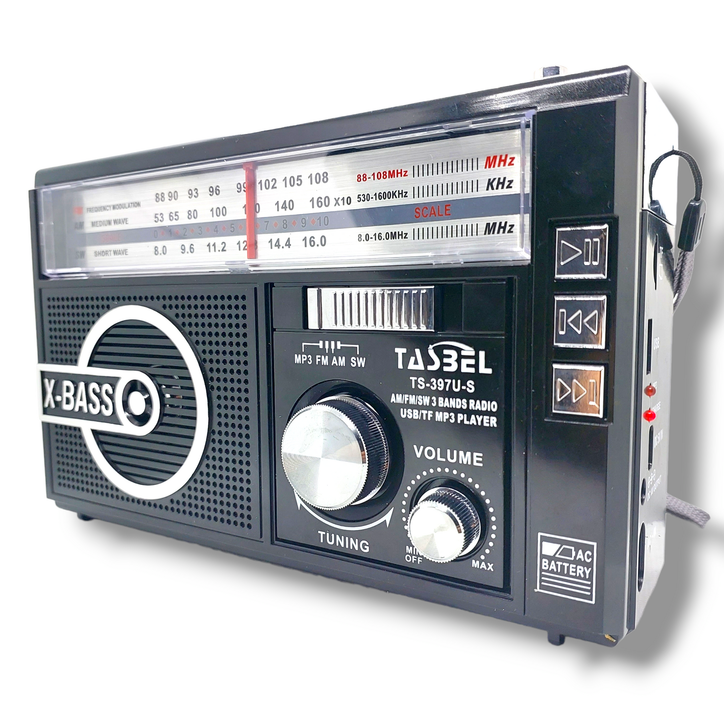 Radio Vintage con Dial Recargable Am/fm/sw Mp3 Microsd Solar con linterna